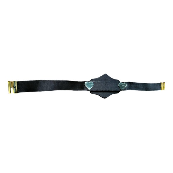 Unique Vintage Belt- West Germany Gutos Belt  Black and Gold with Metallic Cat - Picture 11 of 12